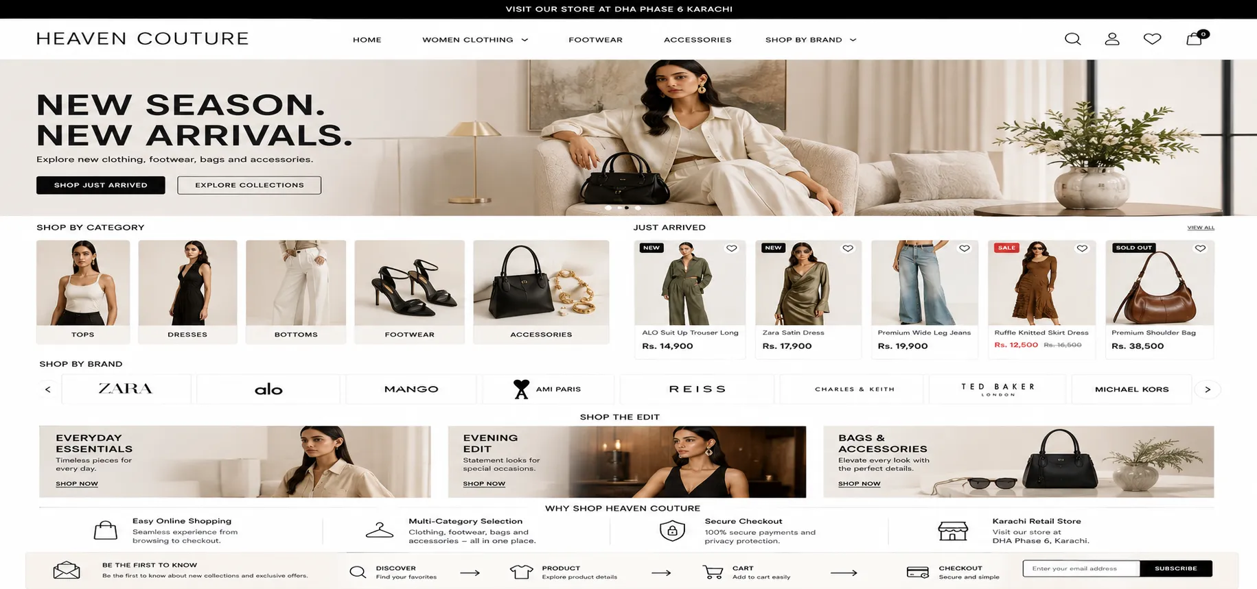 Heaven Couture responsive product browsing experience