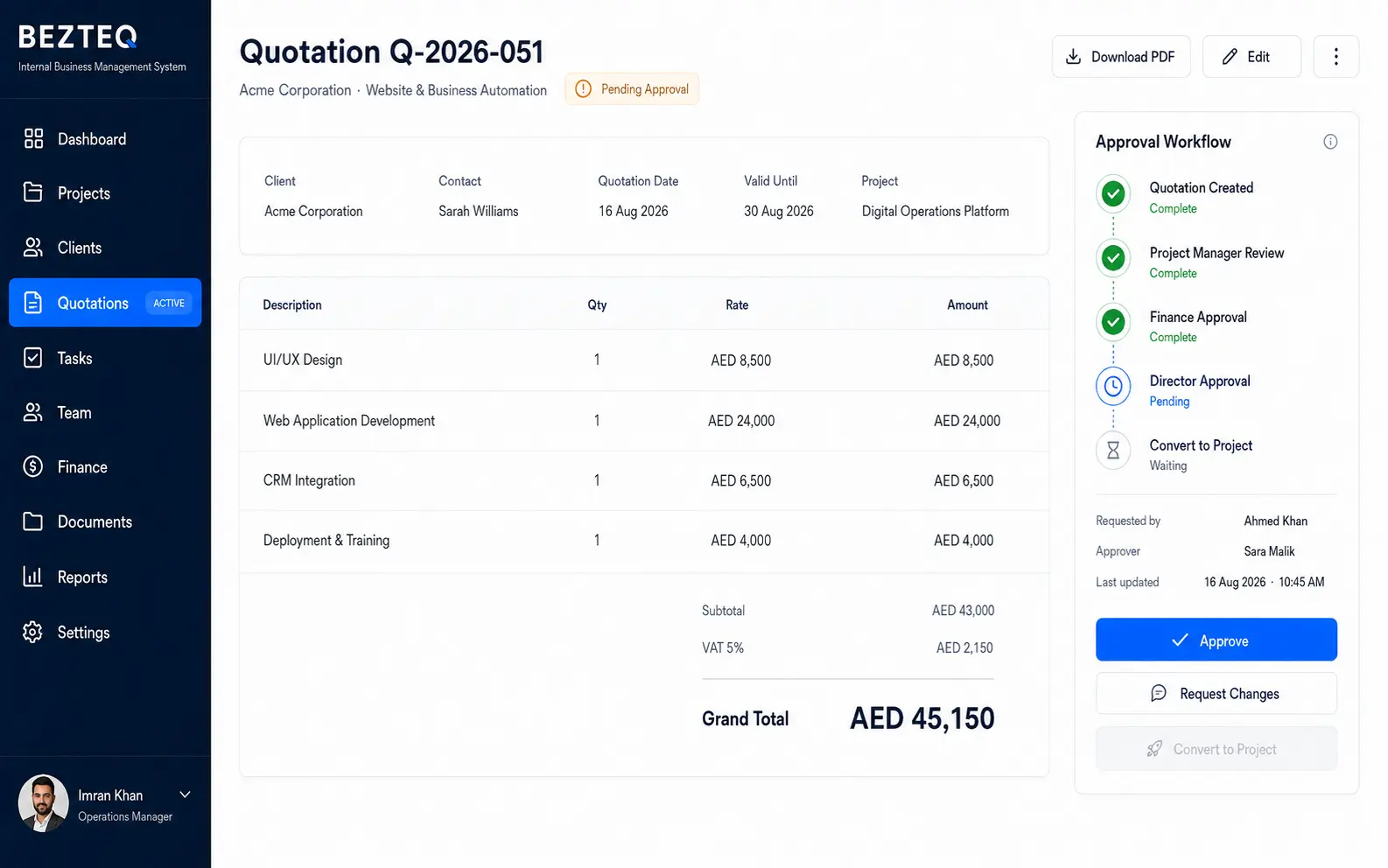 Fleet project and operations interface